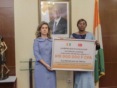 Séismes en Turquie: la Côte d'Ivoire fait un don de 618 millions FCFA