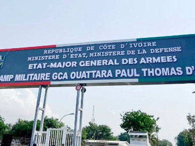 Côte d’Ivoire/Défense : le 43e BIMA officiellement rétrocédé à l'armée ivoirienne et devient le “Camp Militaire Général de Corps d'Armée Ouattara Paul Thomas d'Aquin”