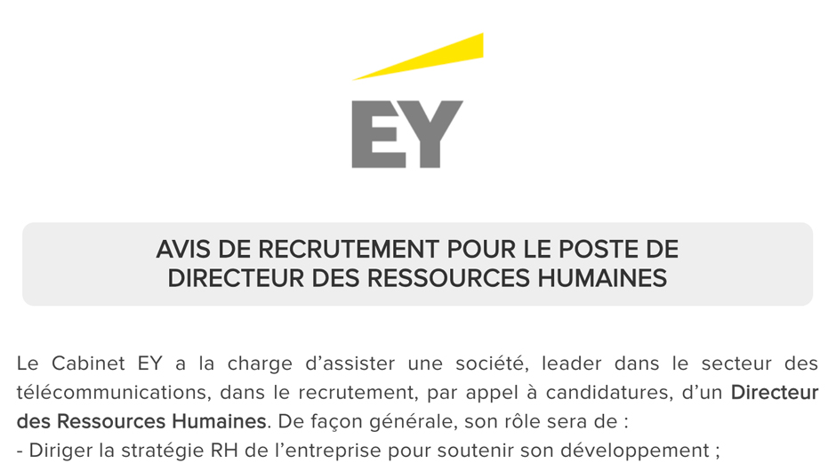 Avis de recrutement pour le poste de Directeur des Ressources Humaines ...