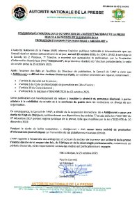 Côte d'Ivoire : Abidjan.net suspendu pour 26 jours suite à la diffusion de 
