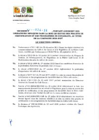 Décision de certification au titre de la campagne 2026-2027