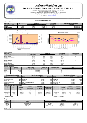  Bulletin Officiel de la Cote BRVM du mardi 05 juillet 2011