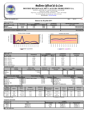 Bulletin Officiel de la Cote BRVM du jeudi 28 juillet 2011