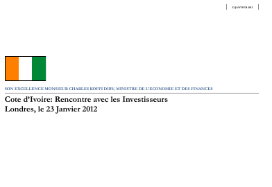 Presentation du Ministre des Finances Charles Koffi DIBY lors de sa rencontre avec les investisseurs au Club de Londres