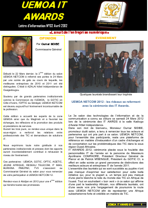 NTIC: la lettre d'information No 2 de UEMOA IT Awards