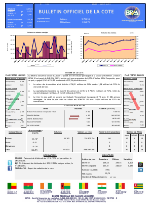 Bulletin Officiel de la Côte BRVM du jeudi 17 juillet 2014