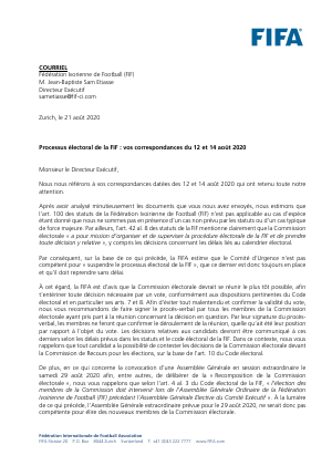 Élection à la FIF: La FIFA fait des recommandations à la Fédération Ivoirienne