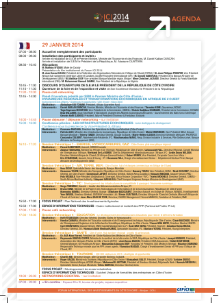 Programme : tout sur le Forum Investir en Côte d`Ivoire 2014 (ICI 2014)