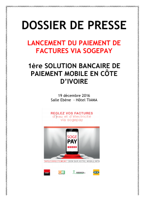 Lancement du paiement de factures via Sogepay: 1ère solution bancaire de paiement mobile en côte d’ivoire