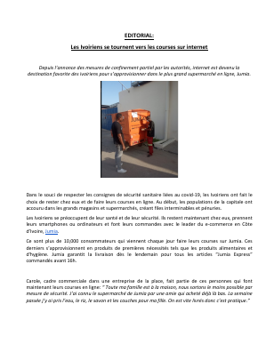 Publireportage : Les Ivoiriens se tournent vers les courses sur internet