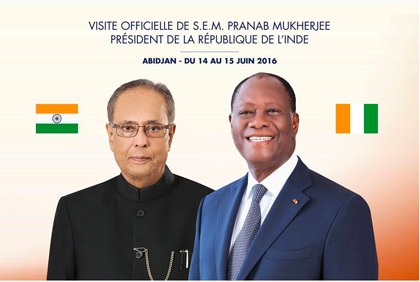 Visite officielle du Président de la République de l`Inde en Côte d`Ivoire ( Juin 2016)