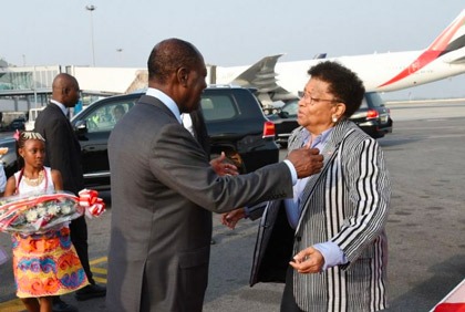 Visite de travail de MME Ellen Johnson Sirleaf, Présidente de la République du Liberia en Côte d`Ivoire (Janvier 2016)