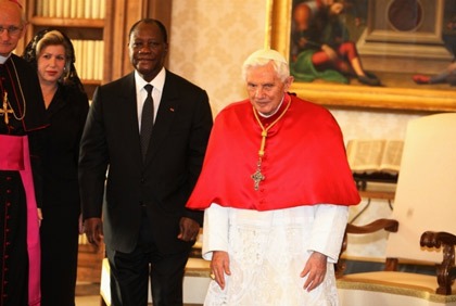Saint-siège: Alassane Ouattara en visite officielle chez le pape - novembre 2012