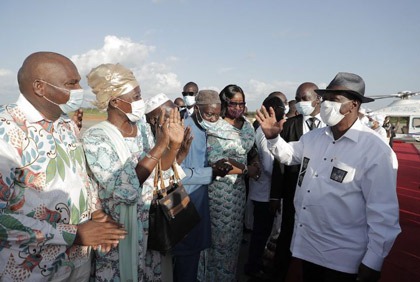 Arrivée du Président de la République, S.E.M. Alassane OUATTARA, à Odienné