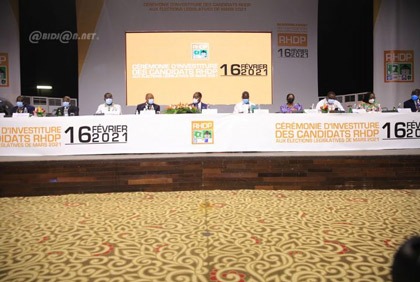 Législatives 2021:Les candidats du rhdp investis par le Président du parti