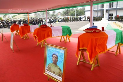 Cérémonie d`hommage national aux quatre casques bleus ivoiriens tués au Mali
