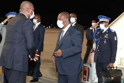 Arrivée du Président de la République, Alassane OUATTARA à Abidjan