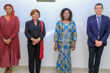 Séance de travail d`une Une délégation du HCR avec la Ministre ivoirienne de la Solidarité, de la Cohésion Sociale et de la Lutte contre la Pauvreté