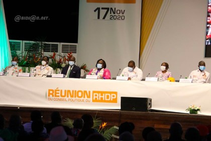 Réunion du conseil politique du Rassemblement des houphouétistes pour la démocratie et la paix