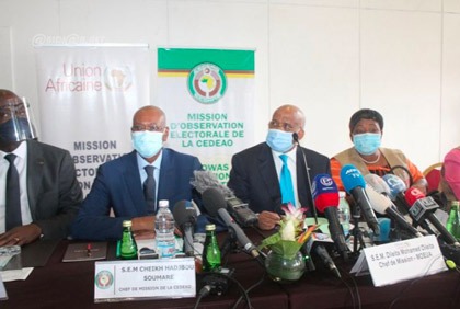 Conférence de presse des observateurs de la mission de la CEDEAO et de l`UA relative à la présidentielle 2020