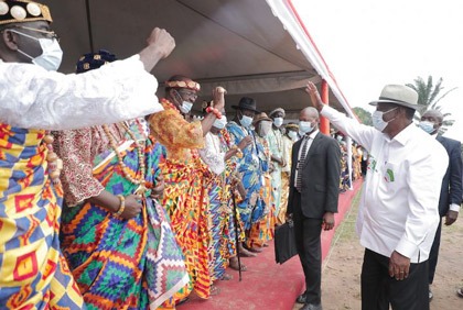 Rencontre du candidat du RHDP avec les Chefs, les Cadres, les Elus atchan, attié et du Grand Pont
