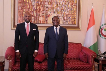 Alassane OUATTARA reçoit le Secrétaire Général de la Zone de Libre - Echange Continentale Africaine (ZLECAf), Méné WAMKELE