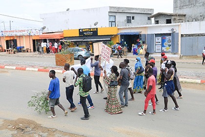 Protestation du collectif des victimes des travaux de la route cité Sir- Chu d'Angré