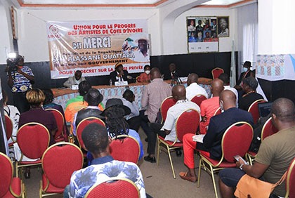 Conférence de presse de l'Union pour le progrès des artistes de Côte d’Ivoire