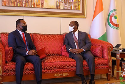 Entretien du Président de la République, S.E.M. Alassane OUATTARA, avec le Président du Front Populaire Ivoirien (FPI), M. Pascal AFFI N'GUESSAN