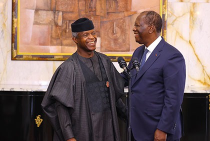 Le Chef de l’Etat a eu un entretien avec le Vice-Président du Nigeria