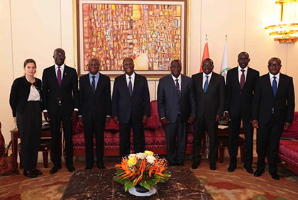 Entretien du Président de la République, S.E.M. Alassane OUATTARA, avec M. Gilbert HOUNGBO