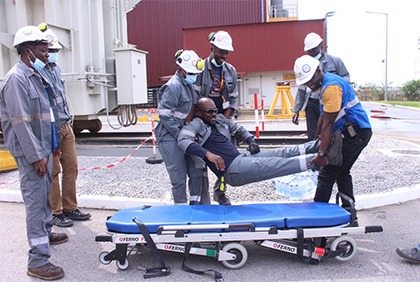 Exercice de simulation d'incendie à la centrale d'Azito