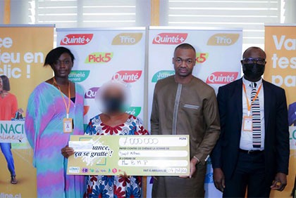 Jeux de la LONACI : deux gagnants reçoivent des chèques de 28,2 et 7 millions FCFA