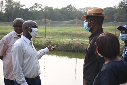 Conservation des ressources génétiques de poisson: Sidi Touré s’imprègne de la capacité du CNRA de Bouaké