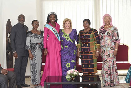 Réception en l'honneur de Miss Olivia Yacé : La Première Dame Dominique Ouattara lui offre un appartement d'une valeur de 26 millions F CFA