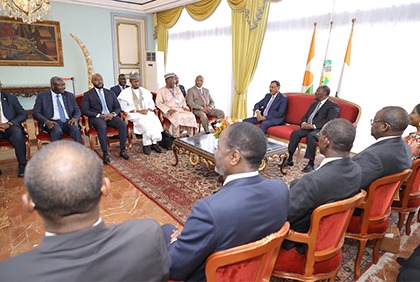 Entretien du président de la République, S.E.M. Alassane Ouattara avec le Président Bazoum en visite officielle en Côte d'Ivoire