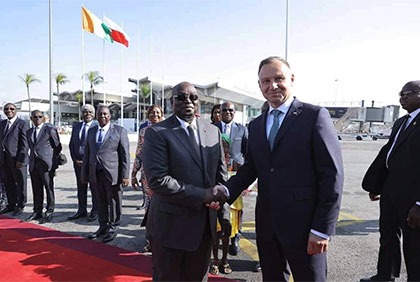 Coopération: le président de la République de la Pologne, Andrzej Duda à est arrivé à Abidjan