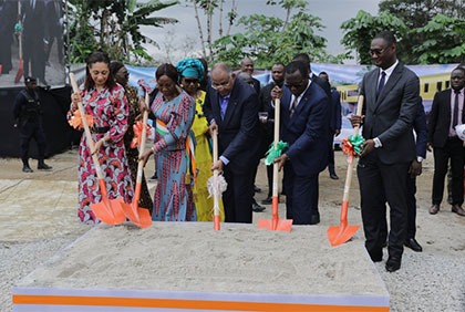 Abobo: Cérémonie couplée de lancement des travaux des piscines olympiques et pose de la première pierre du garage école