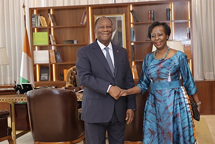 Entretien du Président de la République avec la Secrétaire Générale de l'Organisation Internationale de la Francophonie