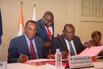 Politique : Signature de partenariat politique entre le RHDP et FPI