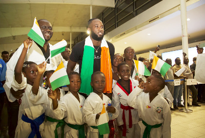 Taekwondo: Accueil du champion du Monde Cisse Cheick à Abidjan