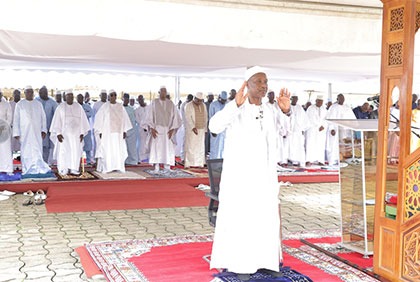 Grande Prière de la Tabaski (Aid El Kébir), à la Grande Mosquée de la Riviera Golf, en présence du Président de la République, S.E.M Alassane Ouattara