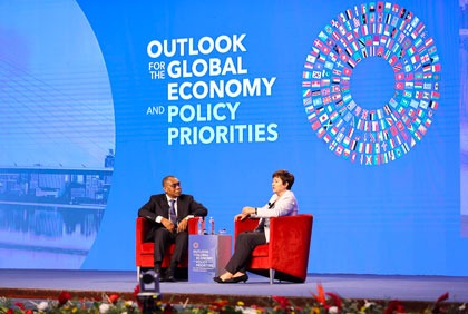 Cérémonie officielle de lever de rideau des Assemblées annuelles du Fonds Monétaire International (FMI) et de la Banque Mondiale