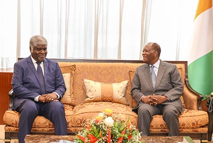 Entretien du président de la république  avec  M. Robert Mambé Beugre, nouveau premier ministre