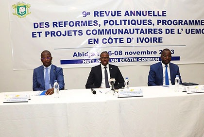 Cérémonie d'ouverture de la 9e édition de la revue annuelle des réformes, politiques, programmes et projets communautaires de l’UEMOA en Côte d'Ivoire