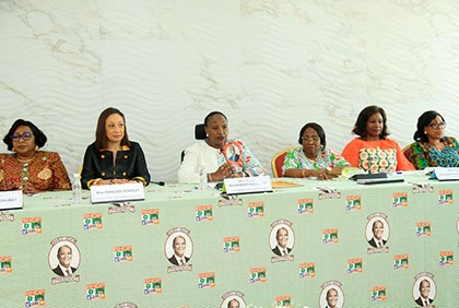 Politique : conférence de presse relative à l'assemblée générale élective de la présidente des femmes du RHDP