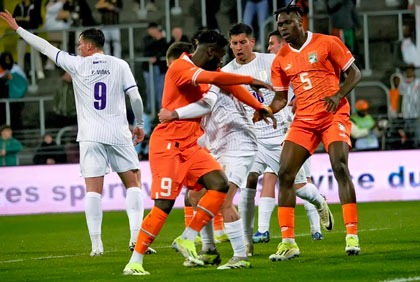Football : la Côte d’Ivoire vainqueur (2-1) face à l'Uruguay en match amical en France