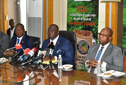 Lancement officiellement de la campagne intermédiaire de commercialisation de cacao 2023-2024 par le Conseil du Café-Cacao
