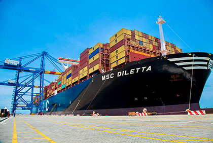 Arrivée du navire « MSC DILETTA» au Port d'Abidjan