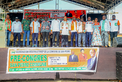 Pré congrès du Rassemblement des Houphouëtistes pour la Démocratie et la Paix à San Pedro